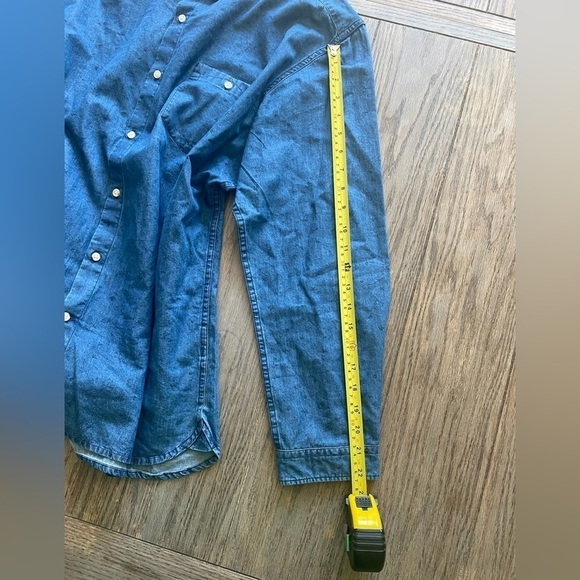 Knowledge Cotton Apparel Organic Chambray Denim Button Rocket or Popcorn Shirt - Picture 8 of 13